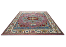 12x15 Pink, Ivory, Red Color Hand Knotted Oushak Wool  Oriental Rug