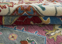 12x15 Pink, Ivory, Red Color Hand Knotted Oushak Wool  Oriental Rug