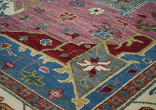 12x15 Pink, Ivory, Red Color Hand Knotted Oushak Wool  Oriental Rug