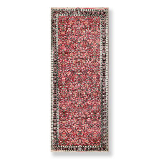3’3"x9’9" Runner Rose, Ivory Hand Knotted 200 KPSI Kashmir Silk Traditional Oriental Area Rug