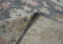 12x15 Slate, Gray, Mint Color Hand Knotted Oushak Wool Transitional Oriental Rug