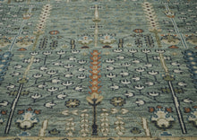 12x15 Seledon, Beige, Green Color Hand Knotted Oushak Wool Transitional Oriental Rug