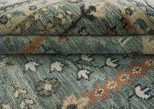 12x15 Seledon, Beige, Green Color Hand Knotted Oushak Wool Transitional Oriental Rug