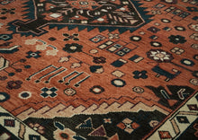 12x15 Burnt Orange, Chocolate, Teal Color Hand Knotted Oushak Wool Traditional Oriental Rug