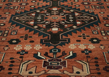 12x15 Burnt Orange, Chocolate, Teal Color Hand Knotted Oushak Wool Traditional Oriental Rug