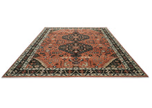 12x15 Burnt Orange, Chocolate, Teal Color Hand Knotted Oushak Wool Traditional Oriental Rug
