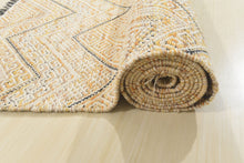 Multi Size Mustard yellow Ivory Beige Color Hand Woven  Wool Modern & Contemporary Oriental Rug