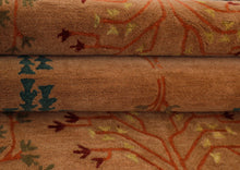 9x12 Peach, Pistachio, Blue Color Hand Tufted  Wool  Oriental Rug