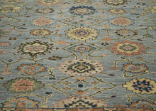12x15 Blue, Rose, Navy Color Hand Knotted Oushak Wool Arts and Crafts Oriental Rug