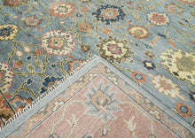 12x15 Aqua, Rose, peach Color Hand Knotted Oushak Wool Arts and Crafts Oriental Rug