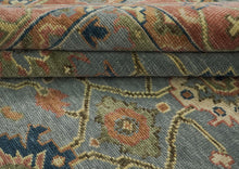 12x15 Aqua, Rose, peach Color Hand Knotted Oushak Wool Arts and Crafts Oriental Rug