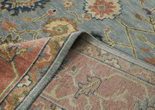 12x15 Aqua, Rose, peach Color Hand Knotted Oushak Wool Arts and Crafts Oriental Rug