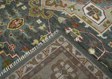 12x15 Slate, Gray, Ivory Color Hand Knotted Oushak Wool  Oriental Rug
