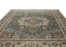 12x15 Slate, Gray, Ivory Color Hand Knotted Oushak Wool  Oriental Rug