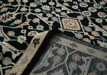 12x15 Black, Beige, Rose Color Hand Knotted Oushak Wool Transitional Oriental Rug