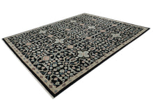 12x15 Black, Beige, Rose Color Hand Knotted Oushak Wool Transitional Oriental Rug