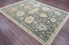 LoomBloom 7'11''x9'9" Graphite Hand Knotted Traditional Oushak Wool Oriental Area Rug - Oriental Rug Of Houston