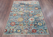 LoomBloom 8'0''x9'10" Blue Hand Knotted Transitional Oushak Wool Oriental Area Rug - Oriental Rug Of Houston