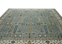 12x15 Seledon, Beige, Brown Color Hand Knotted Oushak Wool Transitional Oriental Rug