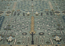 12x15 Seledon, Beige, Brown Color Hand Knotted Oushak Wool Transitional Oriental Rug