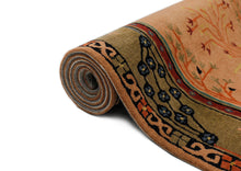 9x12 Peach, Pistachio, Blue Color Hand Tufted  Wool  Oriental Rug