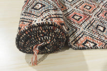 Multi Size Black Coral Ivory Color Hand Woven  Wool Modern & Contemporary Oriental Rug