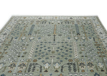10x14 Mint, Ivory, Tan Color Hand Knotted Oushak Wool Transitional Oriental Rug