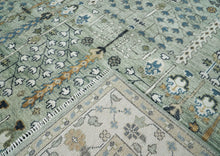 10x14 Mint, Ivory, Tan Color Hand Knotted Oushak Wool Transitional Oriental Rug
