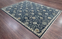 LoomBloom 8'10''x11'5" Blue Hand Knotted Transitional Oushak Wool Oriental Area Rug - Oriental Rug Of Houston