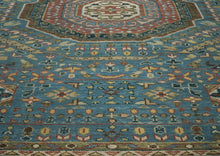 12x15 Blue, Rust, Green Color Hand Knotted Oushak Wool Traditional Oriental Rug