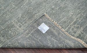LoomBloom 8'0''x9'10" Sea foam Hand Knotted Transitional Oushak Wool Oriental Area Rug - Oriental Rug Of Houston