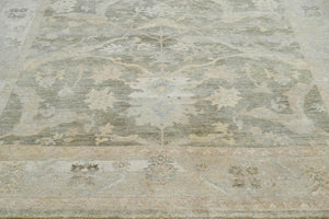LoomBloom 8'3''x9'9" Olive Green Hand Knotted Traditional Oushak Wool Oriental Area Rug - Oriental Rug Of Houston
