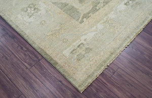 LoomBloom 8'3''x9'9" Olive Green Hand Knotted Traditional Oushak Wool Oriental Area Rug - Oriental Rug Of Houston