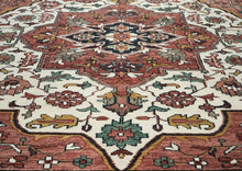 12x15 Rose, Ivory, Brown Color Hand Knotted Oushak Wool  Oriental Rug