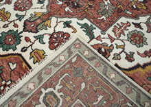 12x15 Rose, Ivory, Brown Color Hand Knotted Oushak Wool  Oriental Rug