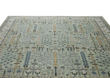 12x15 Seledon, Beige, Tan Color Hand Knotted Oushak Wool Transitional Oriental Rug
