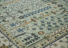 12x15 Seledon, Beige, Tan Color Hand Knotted Oushak Wool Transitional Oriental Rug