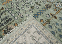 12x15 Seledon, Beige, Tan Color Hand Knotted Oushak Wool Transitional Oriental Rug