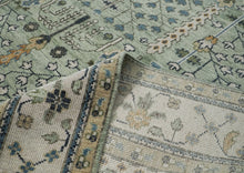 12x15 Seledon, Beige, Tan Color Hand Knotted Oushak Wool Transitional Oriental Rug