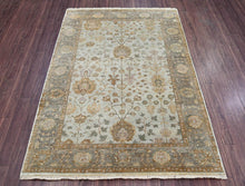 LoomBloom 6'1''x8'10" Gray Hand Knotted Traditional Oushak Wool Oriental Area Rug - Oriental Rug Of Houston