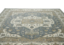 12x15 Slate, Ivory, Beige Color Hand Knotted Oushak Wool  Oriental Rug