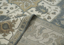 12x15 Slate, Ivory, Beige Color Hand Knotted Oushak Wool  Oriental Rug