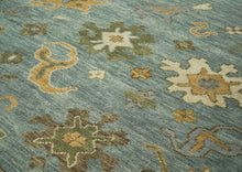 12x15 Seledon, Beige, Lime Color Hand Knotted Oushak Wool Transitional Oriental Rug