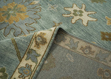 12x15 Seledon, Beige, Lime Color Hand Knotted Oushak Wool Transitional Oriental Rug