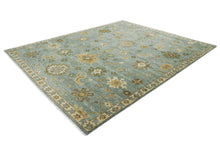 12x15 Seledon, Beige, Lime Color Hand Knotted Oushak Wool Transitional Oriental Rug