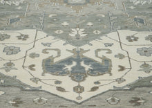 12x15 Gray, Ivory, Taupe Color Hand Knotted Oushak Wool  Oriental Rug