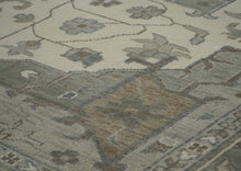 12x15 Gray, Ivory, Taupe Color Hand Knotted Oushak Wool  Oriental Rug