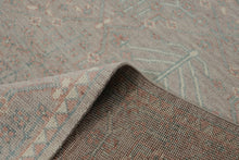 12x15 Rose, Aqua, Gray Color Hand Knotted Oushak Wool Transitional Oriental Rug