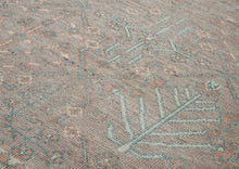 12x15 Rose, Aqua, Gray Color Hand Knotted Oushak Wool Transitional Oriental Rug