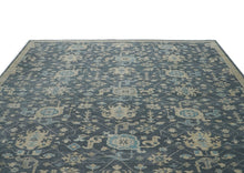 12x15 Blue, Beige, Moss Color Hand Knotted Oushak Wool Arts and Crafts Oriental Rug